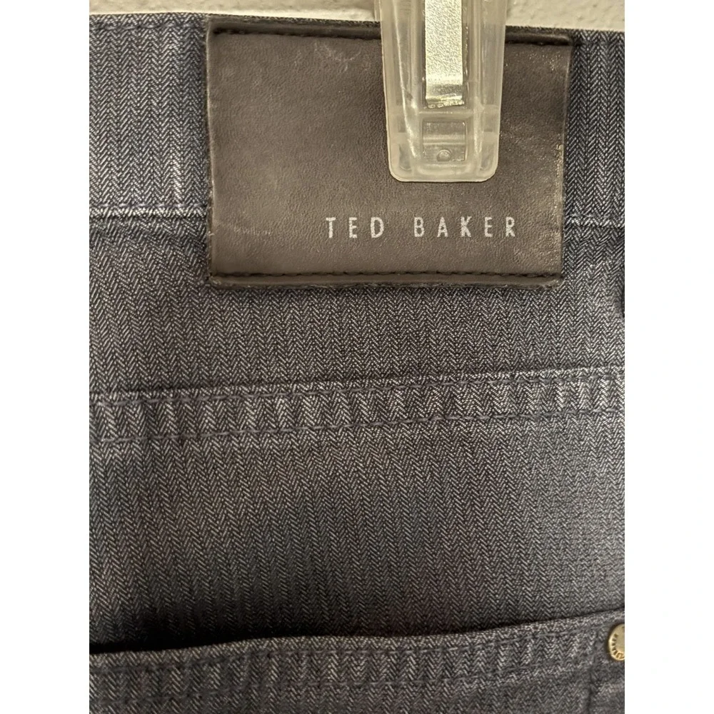Ted Baker Straight Leg‎ Denim Jeans Men's Size 30R Black Belt Loops Flat Front